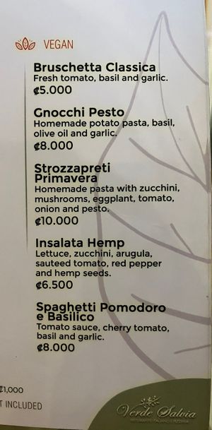 They also offer pizza with vegan cheese.  at Verde Salvia Ristorante in Coco