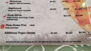 US$5 additional to put vegan cheese on a small pizza! at Verde Salvia Ristorante in Coco