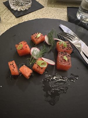 Only vegan option with salad lettuce and oil and vinegar   at Restaurant IRON in Pensacola