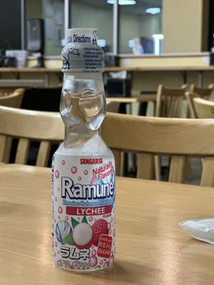 The most fun soda with a marble insidee  at Fusion Poke in Milwaukee