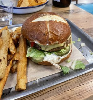 Vegan burger that hit the spott  at Brewdog Atlanta in Atlanta