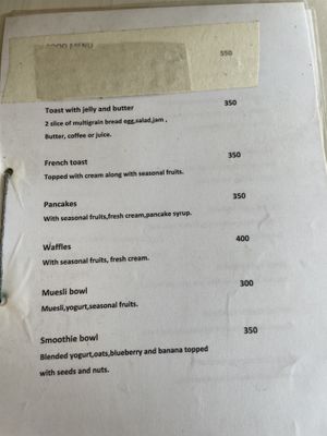 Menu   at Kissaten Cafe and Bakery in Pokhara