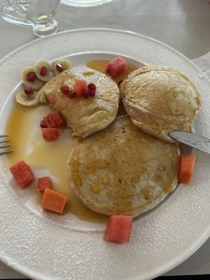 Oat milk pancakes   at Kissaten Cafe and Bakery in Pokhara