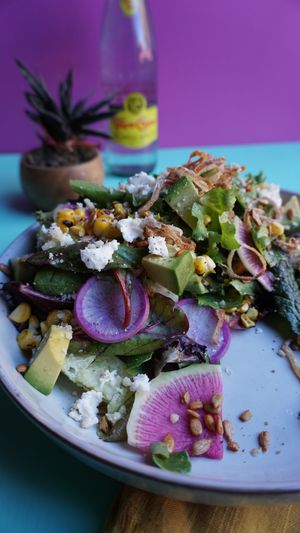 Ensalada Chula

Greens, crisp romaine, watermelon & purple radish, fried garlic & shallot, charred corn, herb aioli, avo, queso fresco, spiced sunflower seeds, citrus lime vin at Vegan Chula at 51 & Tel in Oakland