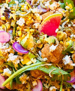 Ensalada Chula - so bright and poppin' at Vegan Chula at 51 & Tel in Oakland