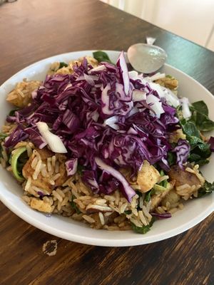 Vegan Tofu Tempeh Wild Rice w Purple Slaw  at Angelus Ave Catering in Los Angeles