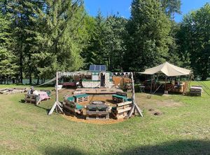 Happy Campers at Rex's Bar at ECO River Camp in Radovljica