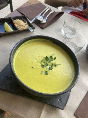 Delicious coconut soup I could eat by the bucket full   at Buddha Soul in Venice