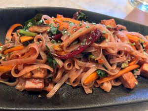 Vegan pad thai  at Buddha Soul in Venice