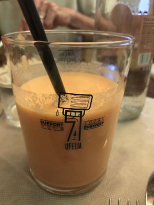 Vegan Lassi with papaya and coconut milk  at Buddha Soul in Venice