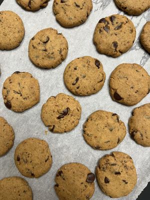 Gluten free chocolate chip cookies   at Nom Nom Craft Bakery in Mallorca