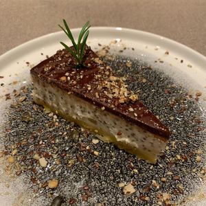 Vegan cake with apricots, nuts and dark chocolate (12,90 lv) at Shastlivetsa Vitoshka - Ресторант Щастливеца Витошка in Sofia