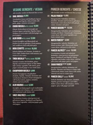 Vegan menu. at Dastoor in Berlin
