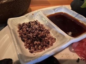 Amazing condiments  at Hybrid Wine Bar in Hakuba