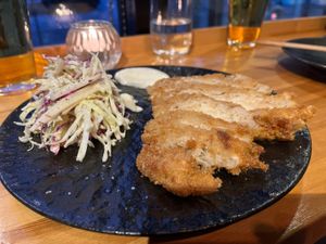 Lions mane with vegan mayo  at Hybrid Wine Bar in Hakuba