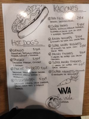 Carta at Viva la Vida - Veganamente in Bilbao