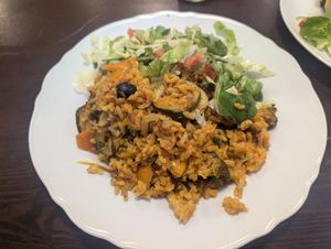 Vegan Paela at Satyr in Plzen