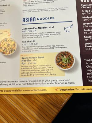 Asian noodles   at Noodles & Company in Champaign