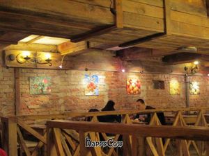 A view of the mezzanine at Surya Restaurant Raw in Warsaw