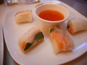 Fresh spring rolls at Cafe Soleil in Phnom Penh
