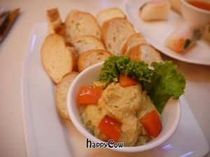 Hummus with Toasted Bread at Cafe Soleil in Phnom Penh
