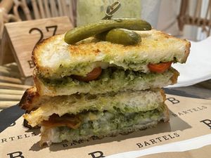 Grilled vegan oh sweet tomato toasty, 250 baht  at Bartels in Bangkok