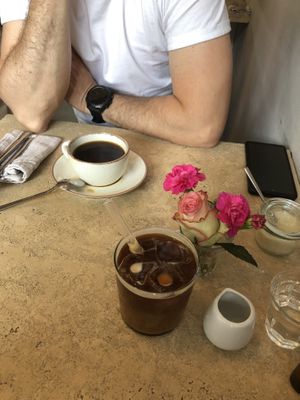 Americano and iced decaf americano with Alpro coconut milk (no additional costs)   at Nunu Mannheim in Mannheim