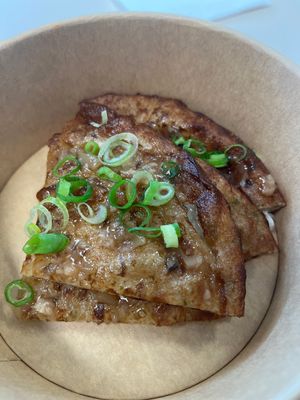 Take away - spring onion pancakes  at Uncle Wang in Brisbane