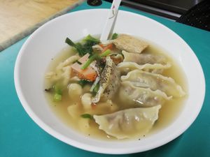 Soup with Japanese style noodle at Pu Yuan Su Shi Shu Guo Wu in Tainan
