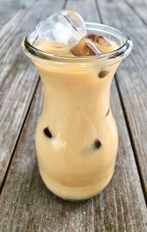 Iced oat latte at The 100 Café in Dubai