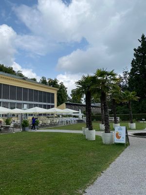Outdoor seating  at Schlosscafé im Palmenhaus in Munich