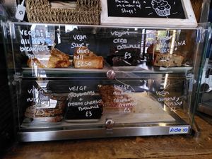 Great selection of vegan sweet and savoury pastries at The Gangway in Sheringham