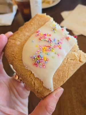 Half a vegan poptart at Seawall Coffee Company in Galveston