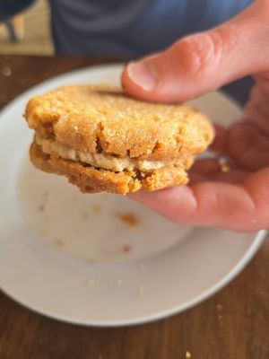 Vegan nutter butter cookie at Seawall Coffee Company in Galveston
