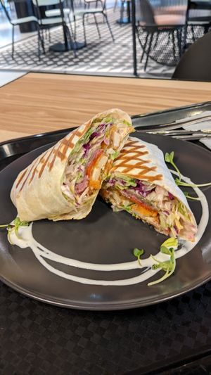 Chicken wrap at Veg Stop in Riga