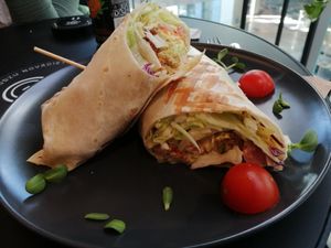 Falafel wrap at Veg Stop in Riga