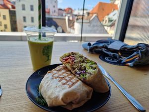 The falafel wrap at Veg Stop in Riga