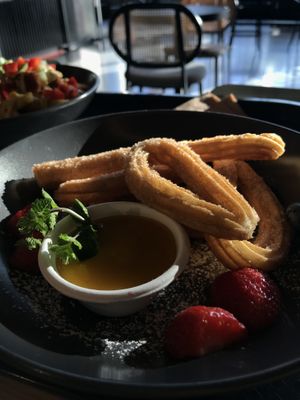 churros with mango sauce  at Veg Stop in Riga