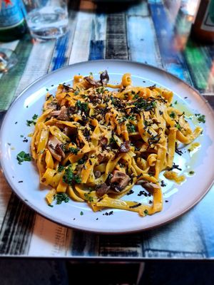 Tagliatelle with wild mushroom and truffle at Manipura in Tenerife