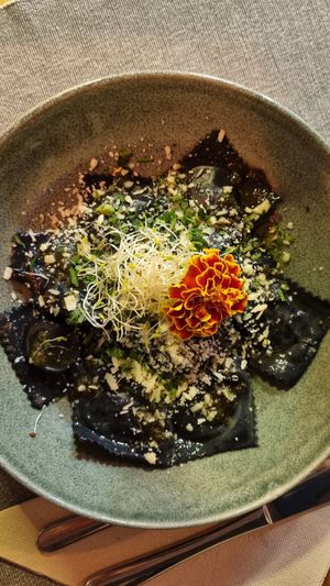 Black ravioli at Manipura in Tenerife