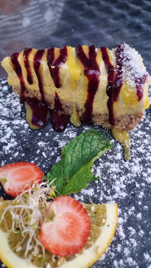 Mango cake at Manipura in Tenerife