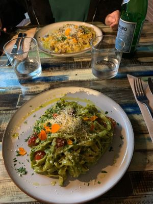 Rocket Pesto Pasta at Manipura in Tenerife
