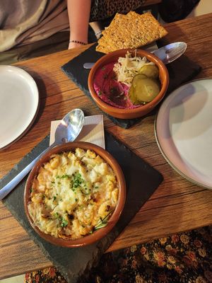 Cauliflower cheese and hummus at Manipura in Tenerife
