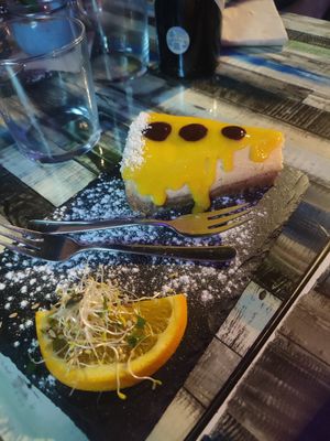 Mango cheesecake at Manipura in Tenerife