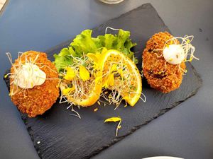 Mushroom arancini  at Manipura in Tenerife