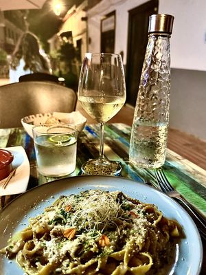 TAGLIATELLE MUSHROOM & TRUFFLE
Handmade tagliatelle with Wild Mushrooms and Truffle  at Manipura in Tenerife