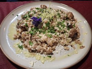 Radicchio and chorizo risotto at Manipura in Tenerife