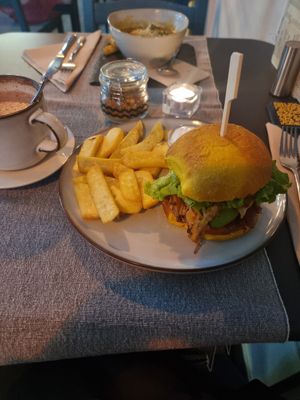 Jackfruit burger at Manipura in Tenerife