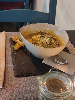 Pumpkin soup at Manipura in Tenerife