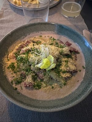 Red beet gnoccihi  at Manipura in Tenerife